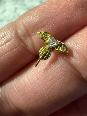 Nose Ring- Stud 20G Copper  Gold Tone Zirconia  nwt